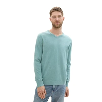 Abbildung von TOM Tailor MIT Vausschnitt Strickpullover, Herren, Größe: 3XL, Mineral stone blue melange