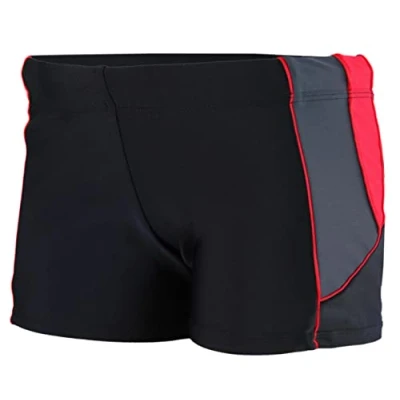 Abbildung von Aquarti Herren Badehose Kurz mit Kontrastpaspel, Farbe: 07 Schwarz/Graphit/Rot, Größe: 3XL