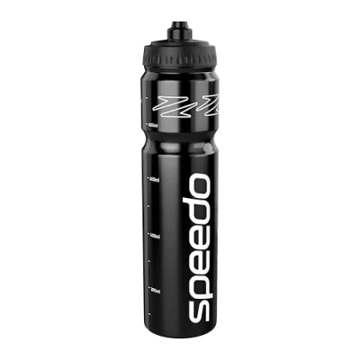 Abbildung von Speedo Unisex Adult 1 Liter Wasserflasche Ergonomisches Design, Schwarz, One Size