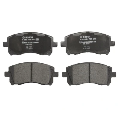Abbildung von BOSCH 0 986 424 700 Bremsbelagsatz Low Metallic mit akustischer Verschleißwarnung Anti Quietsch Blech SUBARU: Impreza II Saloon, Estate