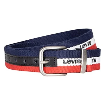Abbildung von Levi&#039;s Unisex Lan Levis 84 Logo Belt 9a6899 ceinture, Schwarz, L EU