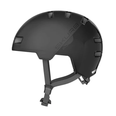 Abbildung von ABUS Stadthelm Skurb ACE Stylischer Fahrradhelm im Alltag, beim Skaten, BMX Fahren oder Longboarden Schwarz, Größe M