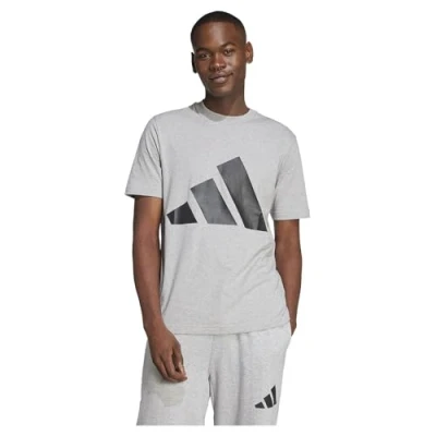Abbildung von adidas Herren Essentials Big Logo Single Jersey Tee, Medium Grey Heather/Black, XL
