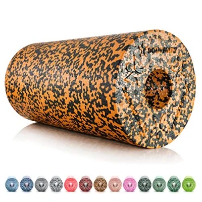Abbildung von BODYMATE Faszienrolle Standard Mittel Hart mit Gratis E Book Black/Orange Tiger Orange 30x15cm