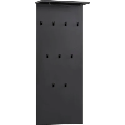 Abbildung von Schildmeyer Janne Hakenpaneel, Holzwerkstoff, schwarz matt, 50 x 20,9 110,6 cm