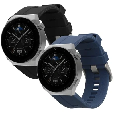 Abbildung von kwmobile 2X Sportarmband kompatibel mit Huawei Watch GT (46mm) Armband Fitnesstracker Band Set aus TPU Silikon