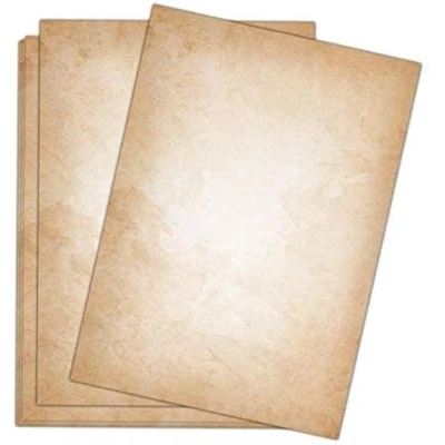Abbildung von Vintage Briefpapier hell 50 Blatt im DIN A4 Format beidseitig bedruckt in qualitativem 120g Papier von Sophies Kartenwelt