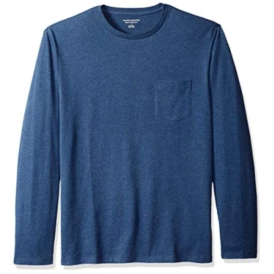 Abbildung von Amazon Essentials Herren Langärmeliges T Shirt, Normale Passform, Blau Heide, XXL