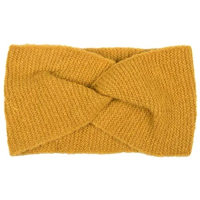 Abbildung von styleBREAKER Damen Feinstrick Stirnband mit Twist Knoten, warmes Winter Haarband, Headband 04026047, Farbe:Curry