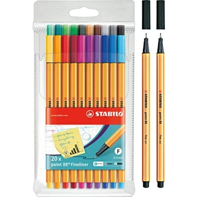 Abbildung von Fineliner STABILO point 88 20er Pack Sondersortierung (20 + 2 Pack) inklusive extra in schwarz