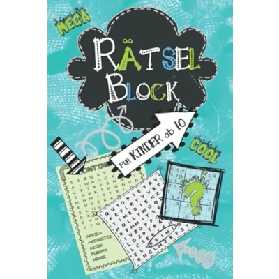 Abbildung von Rätselblock für Kinder ab 10: Wortsuchrätsel, Sudokus, Labyrinthe, Buchstabenrätsel, Wortsalat cooler Rätselspaß 10 Jahre