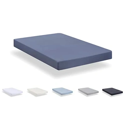 Abbildung von Todocama Spannbettlaken aus gebürsteter Mikrofaser, extra weich, für Betten 140 x 190/200 cm, Graublau, Blau Grau Áceo