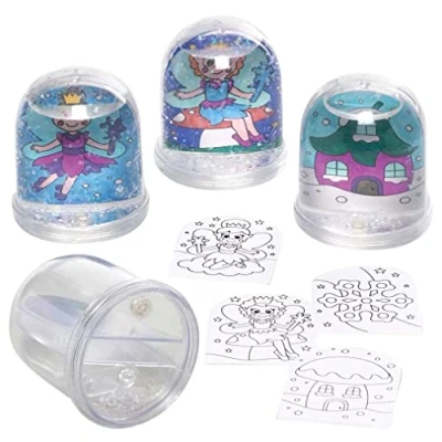 Abbildung von Baker Ross FE888 Winter Fee Schneekugel Bastelset 4er Pack, für Kinder, Basteln, Bemalen und Dekorieren Kinder