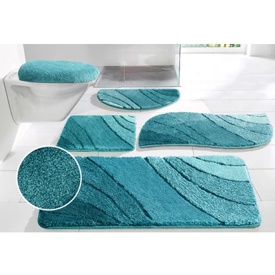 Abbildung von my home Badematte »Josie, Badvorleger, Badezimmer Teppich«, rutschhemmend beschichtet, fußbodenheizungsgeeignet schnell trocknend strapazierfähig, Badteppich, Badematten, rechteckig, rund &amp; als 3 tlg. Set erhältlich