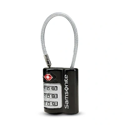 Abbildung von Samsonite Travel Sentry 3 stelliges Zahlen Kabelschloss, Schwarz, Einheitsgröße, Zahlenschloss