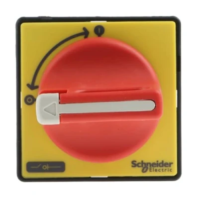 Abbildung von Schneider Electric VCDN12 Not Aus/Hauptschalter, D=22,5mm, 3p, 690V, 12A, Griff Rot abschließbar, gelb