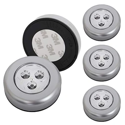 Abbildung von Briloner Leuchten 5er Set Stick&amp;Push LED Touch Lampe, batteriebetrieben, Nachtlicht selbstklebend (3M Markenkleber), Küchenlampen, Schrankleuchten, Titanfrabig