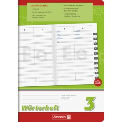 Abbildung von Brunnen 1045996 Wörterheft 3 (A5, 28 Blatt, Lineatur 3, mit Register)