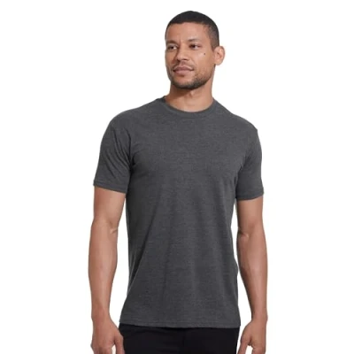 Abbildung von True Classic Herren T Shirt mit Rundhalsausschnitt und kurzen Ärmeln, Pack of 1, Charcoal Heather Gray, L