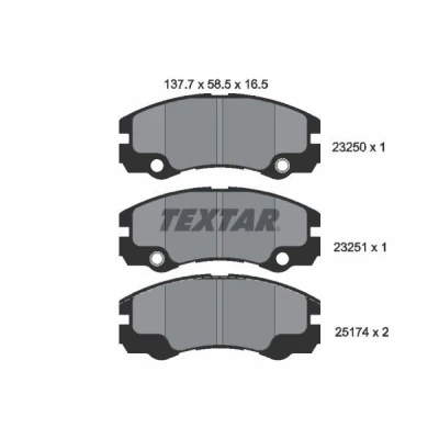 Abbildung von TEXTAR 2325001 Bremsbelagsatz für Verschleißwarnanzeiger vorbereitet OPEL: Frontera B Off Road