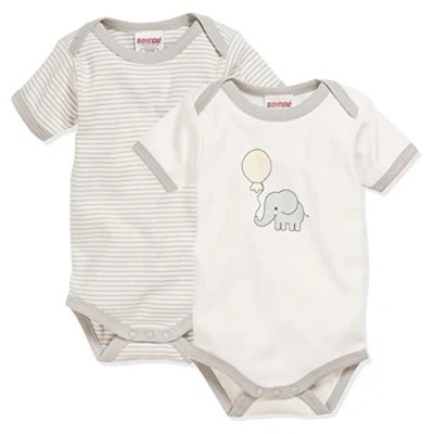 Abbildung von Schnizler Unisex Kinder Kleinkind Multipack Baby Body, Natur 1/4 Arm 2er Pack Elefant, 50/56