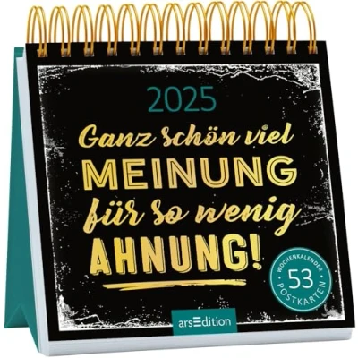 Abbildung von Postkartenkalender Ganz schön viel Meinung für so wenig Ahnung 2025: Wochenkalender 2025, 53 Postkarten mit bösen Sprüchen