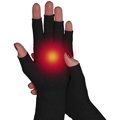 Abbildung von SULPO Kompressionshandschuhe Warme Handschuhe, fingerlos Handbandage zur Linderung von Rheuma, Arthrose, Arthritis, Sehnenscheidenentzündung, Karpaltunnelsyndrom Größen: S, M, L