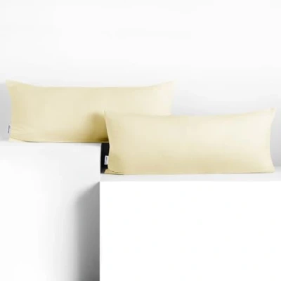 Abbildung von DecoKing 2 Kissenbezüge 40x120 cm Jersey Baumwolle Reißverschluss Creme Amber