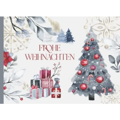 Abbildung von Frohe Weihnachten Gutscheinbuch zum selber ausfüllen, mit 12 farbigen Gutscheinen für das ganze Jahr Glänzendes Softcover: Gestalten Sie ihr ganz ... Familie, Freunde oder Kollegen ca. 21x15 cm