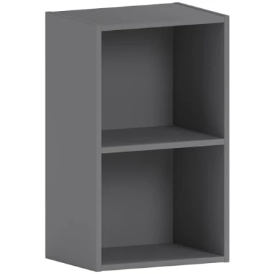 Abbildung von Vida Designs Oxford Bücherregal mit 2 Etagen, Grau aus Holz