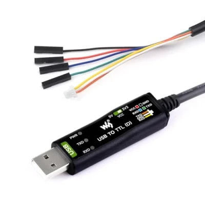 Abbildung von Waveshare Industrial USB TO TTL (D) Serial Cable, FT232RNL Chip, Multi Protection Circuits, For Win7/8/10/11/Mac/Linux, With 4pin Header+SH1.0 3PIN Connector, Raspberry Pi 5 Port Debugging