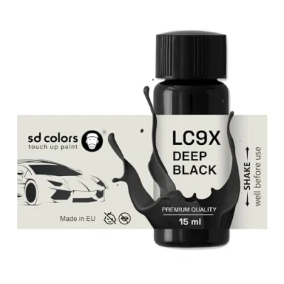 Abbildung von SD COLORS Ausbesserungslack LC9X C9X 2T, 15 ML, für Reparaturkratzer, Chippinsel, Farbcode Tiefschwarz