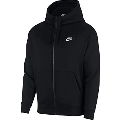 Abbildung von Nike Sportswear CLUB Hoodie Sweatjacke, Herren, Größe: Medium, Black/black/white