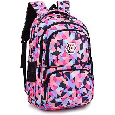 Abbildung von IvyH Schulrucksack Mädchen Teenager Schultaschen Jungen Ranzen Ergonomischem Kinder Rucksäcke Verweilen Druck Schulranzen für 8 10 15 Jahre School Bags for Boys Girls Groß Schule Schwarz