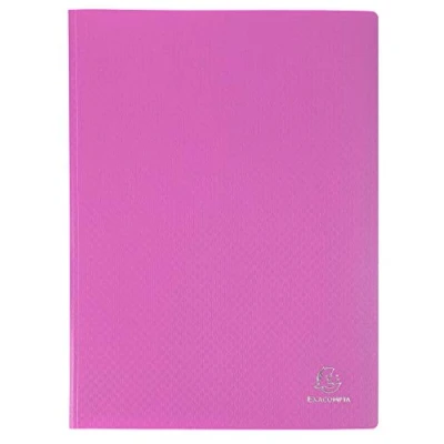 Abbildung von Exacompta 8867E Sichtmappe Opak PP blickdicht, 24 x 32 cm, für DIN A4, 60 Kristallhüllen, hohe Transparenz, 1 Stück, rosa