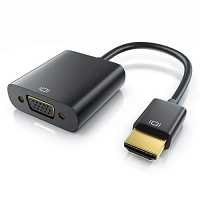 Abbildung von CSL Full HD HDMI auf VGA Adapter inkl. Audio Übertragung Line Out Konverterkabel bis zu 1080p HDTV Unterstützung digital analog schwarz