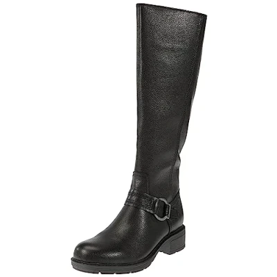 Abbildung von Clarks Damen Hearth Rae Mode Stiefel, Black Leather, 35 1/2 EU