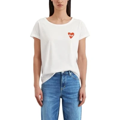 Abbildung von Marc O&#039;Polo Regular Tshirt print, Damen, Größe: Large, White