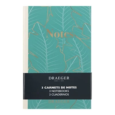 Abbildung von Draeger Paris Notizbuch, A6, liniert, Grün, Elfenbein, Pink, 3 Stück
