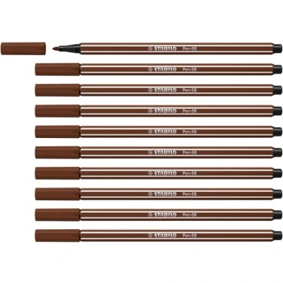 Abbildung von Premium Filzstift STABILO Pen 68 10er Pack braun