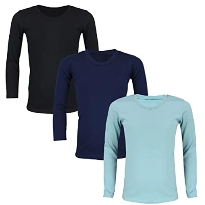 Abbildung von TupTam Kinder Unisex Unterhemd Langarm 3er Pack, Farbe: Farbenmix 2, Größe: 140