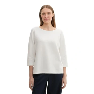 Abbildung von TOM Tailor Langarmshirt, Damen, Größe: Medium, Off white