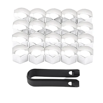 Abbildung von Slivercolor 17mm Radschraubenkappen Set Abdeckungen Radkappen 20x Kappen Radmuttern Radschrauben inkl. Abzieher (Silber)