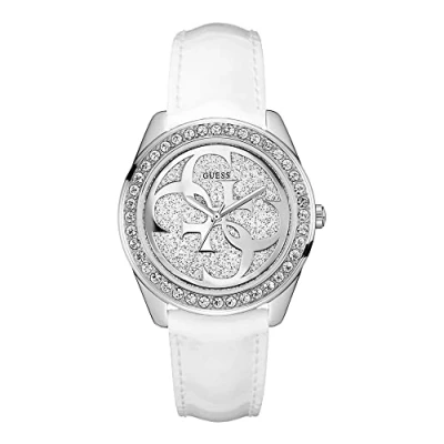 Abbildung von Guess Damen Analog Quarz Uhr mit Leder Armband W0627L4