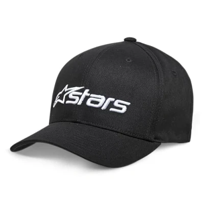 Abbildung von Alpinestars Herren ORIGINAL Logo Flexfit HAT Baseballkappe, Schwarz/Weiss, S/M