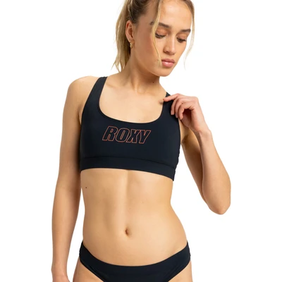 Abbildung von Roxy Active Bralette Bikinitop, Damen, Größe: Medium, Anthracite