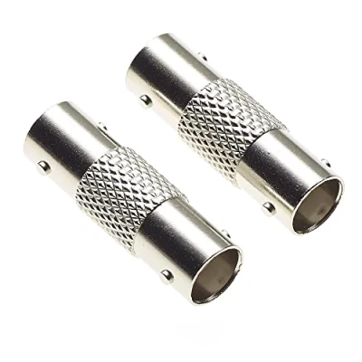 Abbildung von BNC Buchse zu Adapter, 50 Ohm Zink Legierung Körper, Verbindung für CCTV, 2 Stück