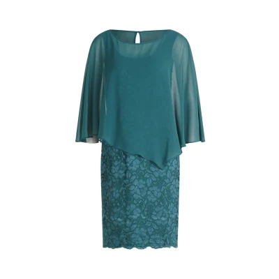 Abbildung von Vera Mont Damen Cocktailkleid mit Spitze Dark Emerald,38