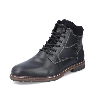 Abbildung von Rieker Herren Schnürstiefel 13740, Männer Stiefel, wasserabweisend, riekerTEX,uebergangsstiefel,uebergangsschuhe,Boots,schwarz (00),42 EU / 8 UK