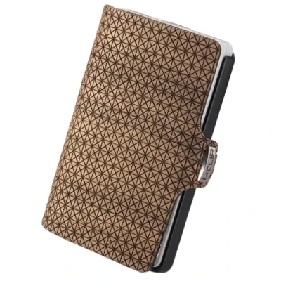 Abbildung von I CLIP Original Nussbaumholz Slim Wallet Mini Geldbeutel Geldbörse Kartenetui Damen Herren veganes Geschenk Nut Tree